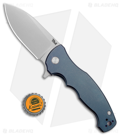 B'yond EDC River Wolf Frame Lock Knife Blue Titanium (4" SW) Blade HQ ...